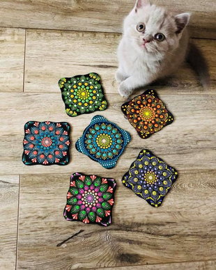 Suport pahare / cani - Mandala Art