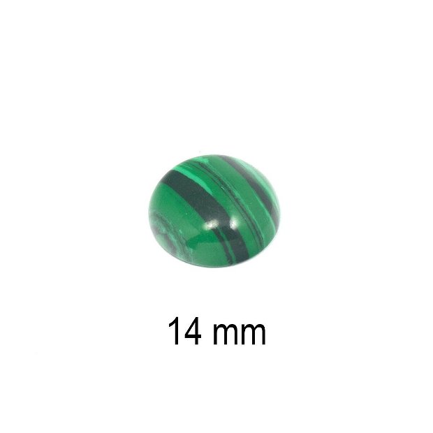 Cabochon malachit sintetic, 14 mm, A87