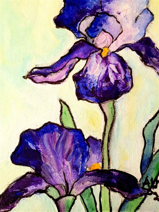 Tablou pictat - Flori de iris