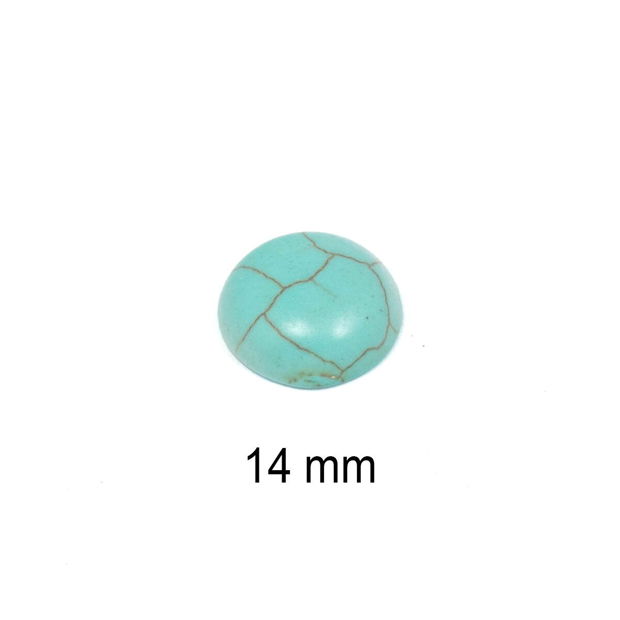 Cabochon Turcoaz sintetic, 14 mm, A95