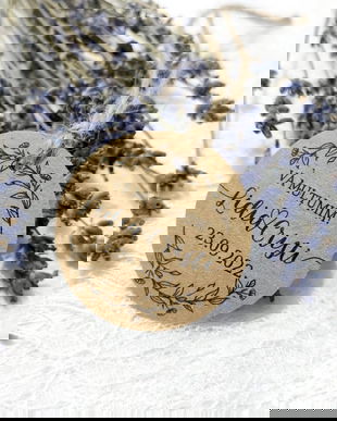 Etichete rustice, etichete marturii kraft, etichete multumire mărturii, verde, carton gros, perforate, nunta rustica, etichete marturii nunta sau botez