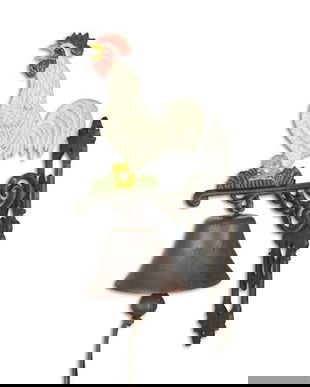 Clopot din fonta cu un cocos alb