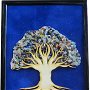 Tablou Copacul vietii din pietre semipretioase multicolore fundal catifea albastru