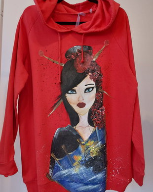 Hanorac pictat allsize/L lung