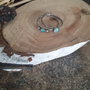 Stacking ring din argint 925 partial oxidat si opal de foc natural