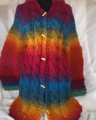 Cardigan tricotat din fir de lână netoarsa
