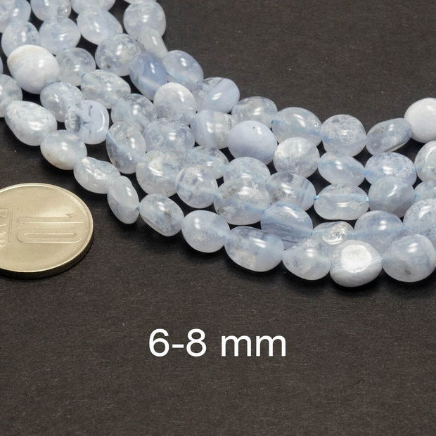 Agate Blue Lace, 6-8 mm