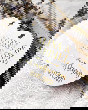 Etichete marturii nunta, folie aurie, etichete marturii, taguri marturii, carton alb, infoliat, auriu, folio
