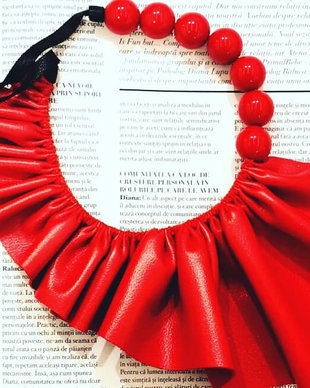 Colier Statement din piele All Red