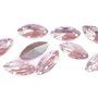 Cabochon din sticla, horse eye, 15x7 mm, Light Rose