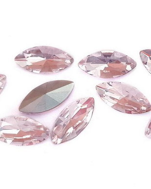 Cabochon din sticla, horse eye, 15x7 mm, Light Rose