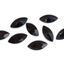Cabochon din sticla, horse eye, 15x7 mm, negru
