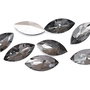 Cabochon din sticla, horse eye, 15x7 mm, Black Diamond