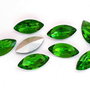 Cabochon din sticla, horse eye, 15x7 mm, verde