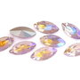 Cabochon din sticla, horse eye, 15x7 mm, PearlPink