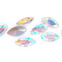 Cabochon din sticla, horse eye, 15x7 mm, AB