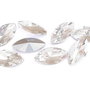 Cabochon din sticla, horse eye, 18x9 mm, cristal