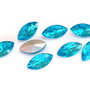 Cabochon din sticla, horse eye, 8x4 mm, aquamarin