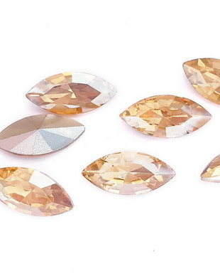 Cabochon din sticla, horse eye, 10x5 mm, golden shade