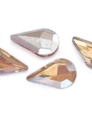 Cabochon din sticla, lacrima, 10x6 mm, golden shade