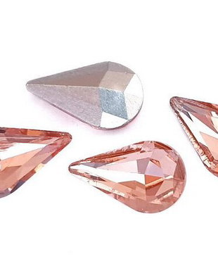 Cabochon din sticla, lacrima, 10x6 mm, Vintage Rose