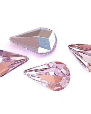 Cabochon din sticla, lacrima, 10x6 mm, Light Rose