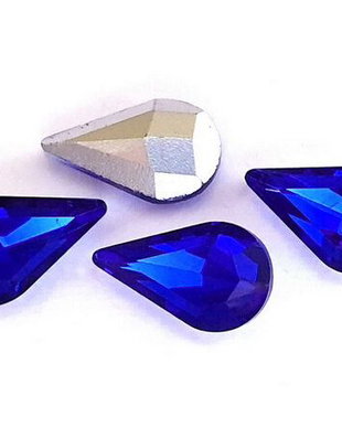 Cabochon din sticla, lacrima, 10x6 mm, Sapphire