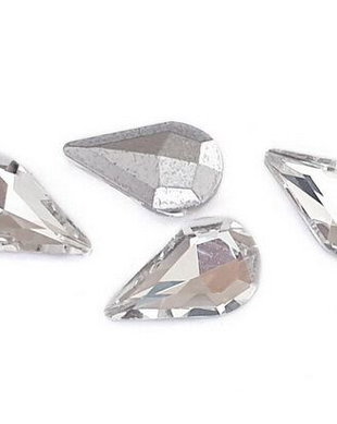 Cabochon din sticla, lacrima, 10x6 mm, cristal