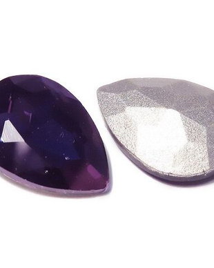 Cabochon din sticla, lacrima, 10x7 mm, ametist