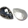 Cabochon din sticla, lacrima, 10x7 mm, gri