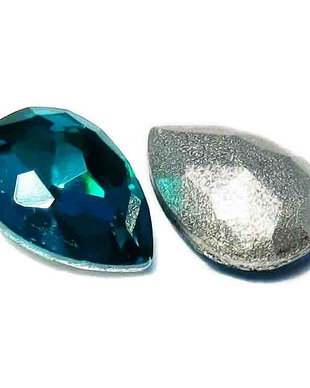 Cabochon din sticla, lacrima, 10x7 mm, montana