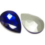 Cabochon din sticla, lacrima, 10x7 mm, safir