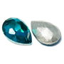 Cabochon din sticla, lacrima, 8x6 mm, turcoaz