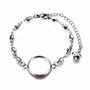 Baza bratara inox cu flori si baza cabochon 16mm INOX-T 016