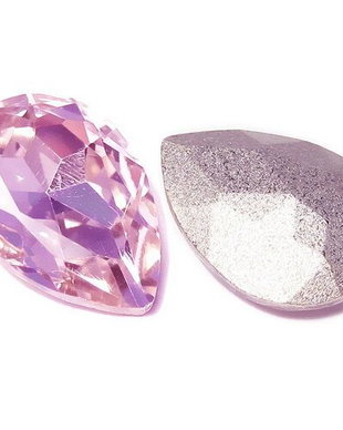 Cabochon din sticla, lacrima, 8x6 mm, pink