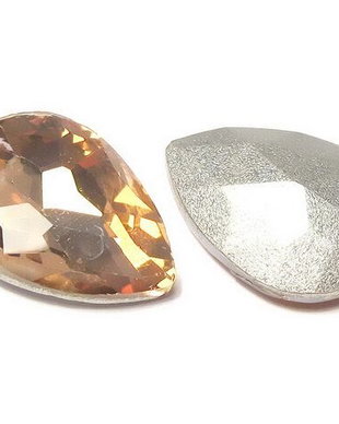 Cabochon din sticla, 14x10 mm, golden shade