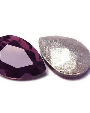 Cabochon din sticla, 14x10 mm, antic pink