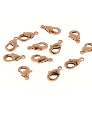 Inchizatoare inox, lobster auriu roz 11x7mm   IN.0138