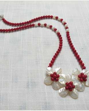 COLIER- CORAL ROSU SI SIDEF ALB