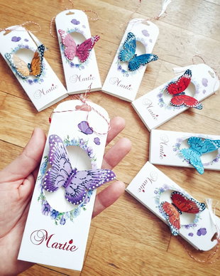 Brosa fluture - Martisor din piele