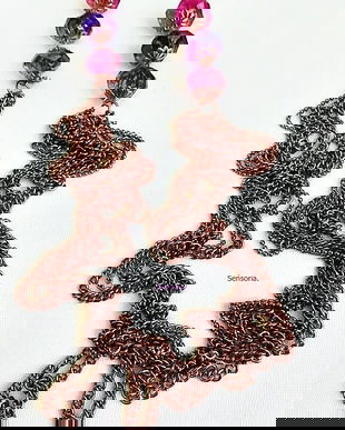 colier  cu lanturi si cristale