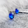 Cercei argint 925 și Swarovski Elements Albastru Safir 6.5 mm