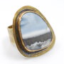 Inel reglabil alama şi opal owyhee, inel oval, inel mare