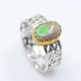 Inel din argint 925 si opal, placat selectiv cu aur