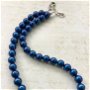 Colier perle de Mallorca albastru electric