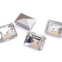 Cabochon din sticla, dreptunghi, 8x6 mm, Cristal
