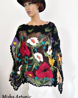 REZERVAT Poncho inflorat