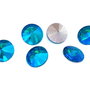 Cabochon din sticla, rotund, 8 mm, AB, DeepSkyBlue