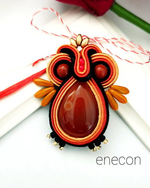 Brosa-mărțișor bufnita, Mărțișor soutache
