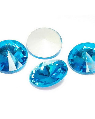 Cabochon din sticla, 10 mm, aquamarine
